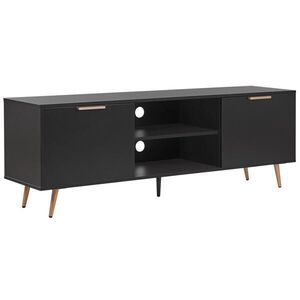 Beliani TV STOLEK Černý, Zlatý INDIO 40/166/57 cm obraz