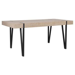 Beliani JÍDELNÍ STŮL 150/90/75 cm Světle hnědý, Černý Obdélníkový Adena obraz