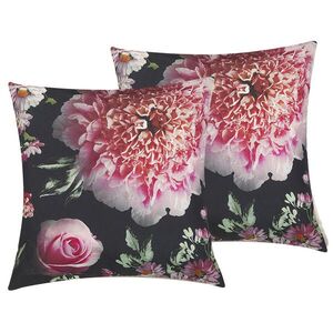 Beliani DEKORATIVNÍ POLŠTÁŘ sada 2 ks Černý 45/45 cm Hedera obraz
