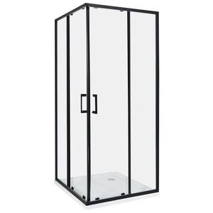 Beliani SPRCHOVÝ KOUT 80/80/185 cm Černý Tela obraz