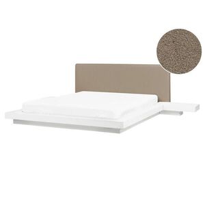 Beliani POSTEL s roštem 160/200 cm MDF deska Taupe Zen obraz