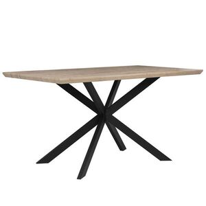 Beliani JÍDELNÍ STŮL 140/80/75 cm Světle hnědý, Černý Obdélníkový Spectra obraz