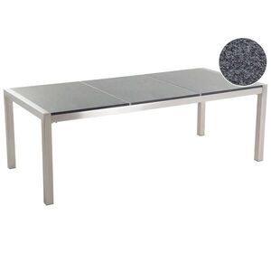 Beliani ZAHRADNÍ STŮL Nerezová ocel/Žula šedý leštěný 220/100 cm Grosseto obraz