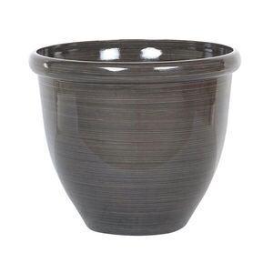 Beliani KVĚTINÁČ tmavě hnědý kulatý 49/49/41 cm Tesalia obraz