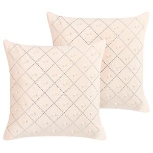 Beliani DEKORATIVNÍ POLŠTÁŘ sada 2 ks Béžový 45/45 cm Yarrow obraz