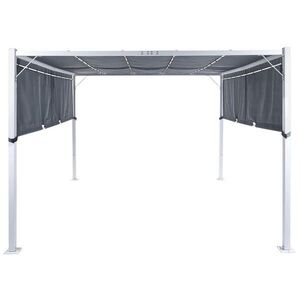 Beliani PERGOLA s LED osvětlením Ocel šedá 310/310 cm Parga obraz