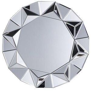 Beliani NÁSTĚNNÉ ZRCADLO stříbrné Diamantform 70 cm Habay obraz