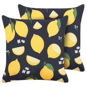 Beliani DEKORATIVNÍ POLŠTÁŘ sada 2 ks Černý 45/45 cm Orchid obraz