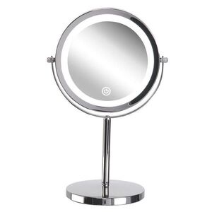 Beliani KOSMETICKÉ ZRCADLO stříbrné s LED osvětlením 20 cm Verdun obraz