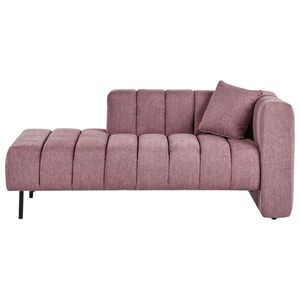Beliani ČALOUNĚNÉ LEHÁTKO CHAISE LONGUE PRAVOSTRANNÉ Látka Růžové Lannils obraz