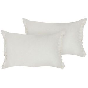 Beliani DEKORATIVNÍ polštář sada 2 ks Krémově bílý 45/30 cm Sassafras obraz