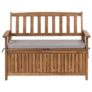 Zahradní lavice 120 cm šedá dřevo obraz