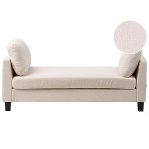 Beliani ČALOUNĚNÉ LEHÁTKO CHAISE LONGUE Látka Krémově bílé Archiane obraz