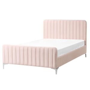 Beliani POSTEL s roštem 120/200 cm Pastelově růžová Lunan obraz