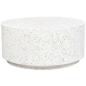 Beliani ZAHRADNÍ Přístavný stolek Beton bílý Terrazzo Look kulatý 90 cm Trezzo obraz
