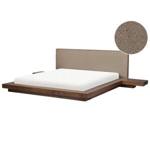 Beliani POSTEL s roštem 180/200 cm MDF deska Taupe Zen obraz