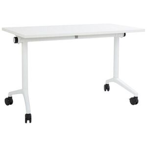 Beliani PSACÍ STŮL Skládací Bílý 120/60 cm s kolečky Cavi obraz