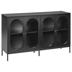Beliani SIDEBOARD se skleněnými dveřmi 137 cm Černý Langford obraz