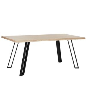 Beliani JÍDELNÍ STŮL 180/90/77 cm Světle hnědý, Černý Obdélníkový Graham obraz