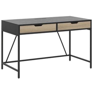 Beliani PSACÍ STŮL černý/světlejší Odstín dřeva 120/60/75 cm Jena obraz