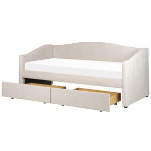 Beliani ROZKLÁDACÍ POSTEL s úložným prostorem 90x200 cm Béžová Vittel obraz