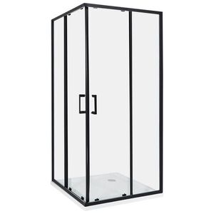 Beliani SPRCHOVÝ KOUT 90/90/185 cm Černý Tela obraz