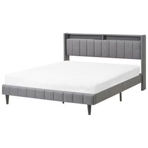 Beliani POSTEL s LED 160/200 cm Látka Tmavě šedá Beaulieu obraz