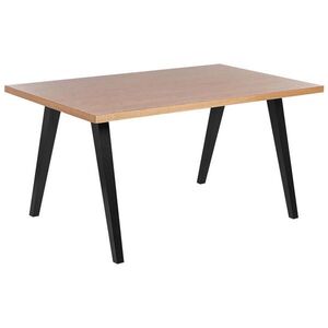 Beliani JÍDELNÍ STŮL 150/90/75 cm Světle hnědý, Černý Obdélníkový Lenister obraz