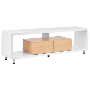 Beliani TV STOLEK Bílý, Světle hnědý KNOX 39/159/50 cm obraz