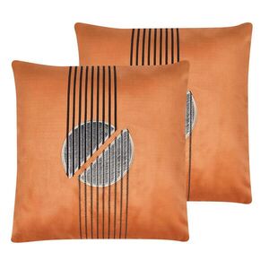 Beliani DEKORATIVNÍ POLŠTÁŘ sada 2 ks Oranžový 45/45 cm Ceropegia obraz
