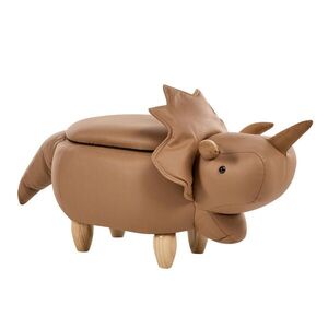 Beliani STOLIČKA VE TVARU ZVÍŘÁTKA Hnědá Triceratops obraz