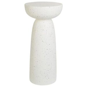 Beliani PŘÍSTAVNÝ STOLEK Beton krémově bílý Terrazzo Look kulatý 33 cm Cadini obraz