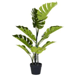 Beliani UMĚLÁ ROSTLINA v květináči 94 cm Zelená/Černá Monstera obraz