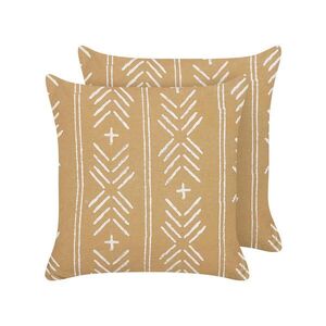Beliani DEKORATIVNÍ POLŠTÁŘ sada 2 ks Pískově béžový 45/45 cm Banyan obraz