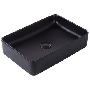Beliani UMYVADLO NA DESKU Černé 51/34 cm Keramika Chivana obraz