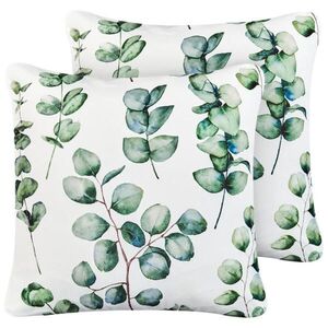 Beliani ZAHRADNÍ polštář sada 2 ks Zelený 45/45 cm Bosque obraz