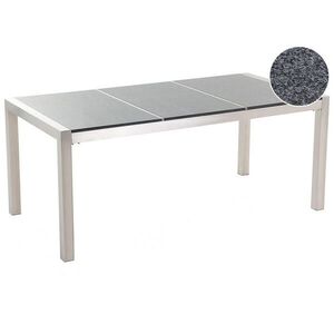 Beliani ZAHRADNÍ STŮL Nerezová ocel/Žula šedý leštěný 180/90 cm Grosseto obraz