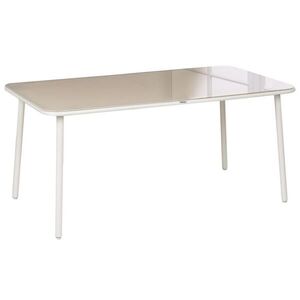 Beliani ZAHRADNÍ STŮL 160/90 cm Kov Světle béžový Caravino obraz