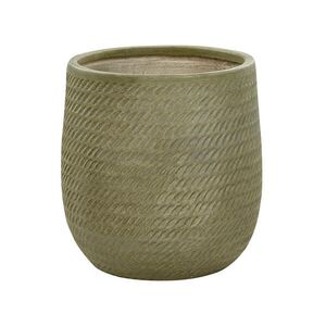 Beliani KVĚTINÁČ olivově zelený kulatý 39/39/44 cm Livadia obraz