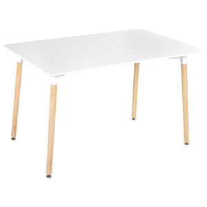 Beliani JÍDELNÍ STŮL 120/80/75 cm Bílý, Světle hnědý Obdélníkový Newberry obraz