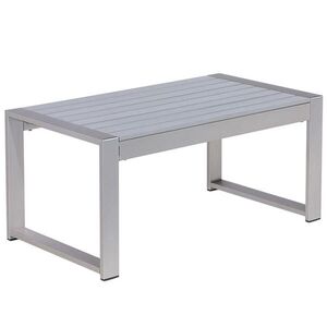Beliani ZAHRADNÍ Konferenční stolek Hliník světle šedý 90/50 cm Salerno obraz