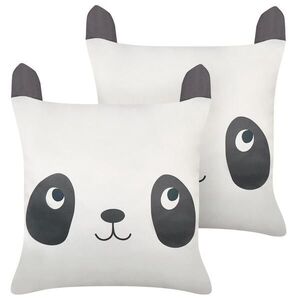 Beliani DEKORATIVNÍ polštář sada 2 ks Bílý 45/45 cm Pandapaw obraz