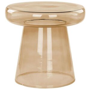 Beliani PŘÍSTAVNÝ STOLEK Rauchglas zlatohnědý kulatý 39 cm Caldera obraz