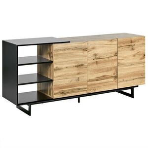 Beliani SIDEBOARD se 2 dveřmi Hnědý/Černý Fiora obraz