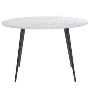 Beliani JÍDELNÍ STŮL 120/120/76 cm Bílý černý Kulatý Odeon obraz