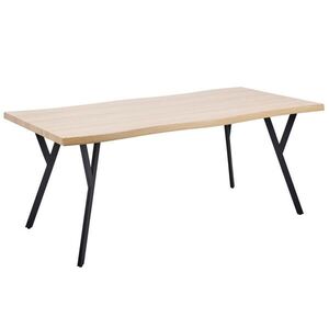 Beliani JÍDELNÍ STŮL světlejší Odstín dřeva/černý 180/90 cm Alton obraz