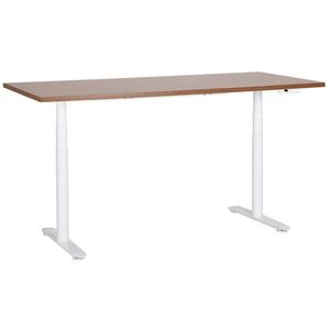 Beliani PSACÍ STŮL hnědobílý 180/80 cm elektrický výškově nastavitelný Destin IV obraz