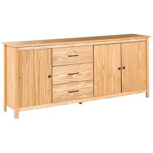 Beliani SIDEBOARD se 3 dveřmi Borovicové dřevo Světle hnědý Leonora obraz