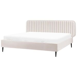 Beliani POSTEL s roštem 180/200 cm Béžová Brin obraz