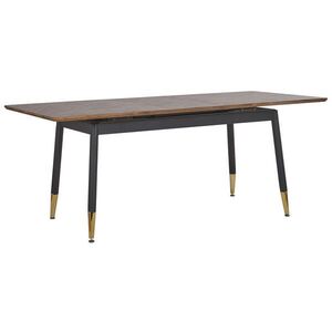 Beliani JÍDELNÍ STŮL 160-200/90/78 cm Tmavě hnědý, Černý, Zlatě zbarvený Obdélníkový California obraz